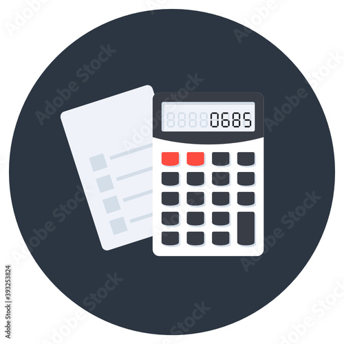 
Calculator with checklist, budget accounting icon
 photo