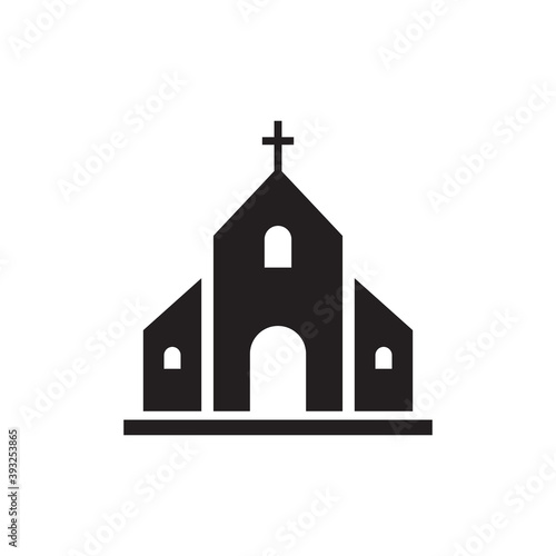 Simple church flat icon design vector