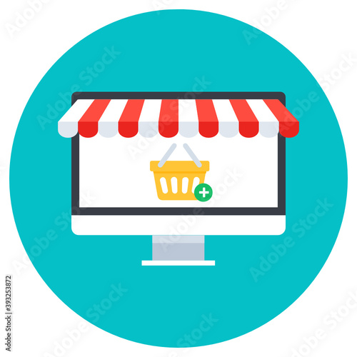 
Flat icon of online shop vector design 

