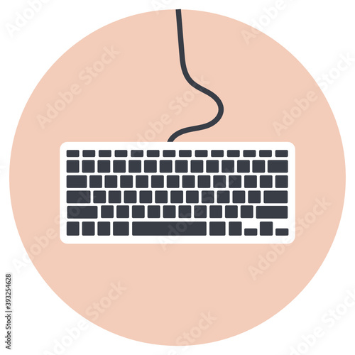 
Vector of keyboard in modern flat rounded style 
