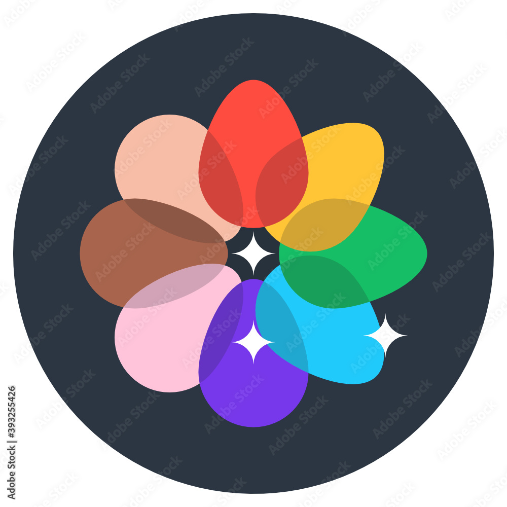 
App color scheme in modern flat icon
