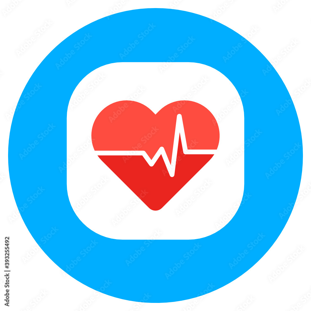 Heart rate in flat icon depicting cardiogram for mobile apps
Heart rate in flat icon depicting cardiogram for mobile apps
