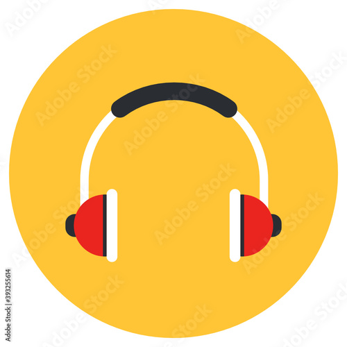 
Headphones vector style, listening audio gadget 

