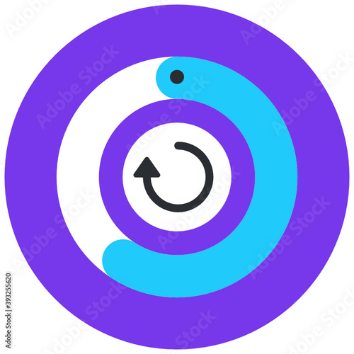 
Editable flat icon of reboot
