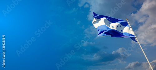 Honduras national flag with blank text space on wide background.