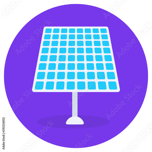 
Solar energy resource icon in flat design, solar panel vector 
