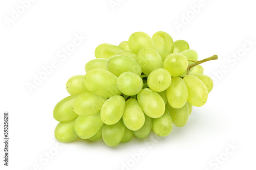 Bunch of Green Grape solated on white background. Clipping path