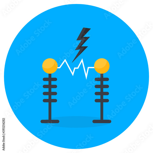 
Editable design of electric poles icon
