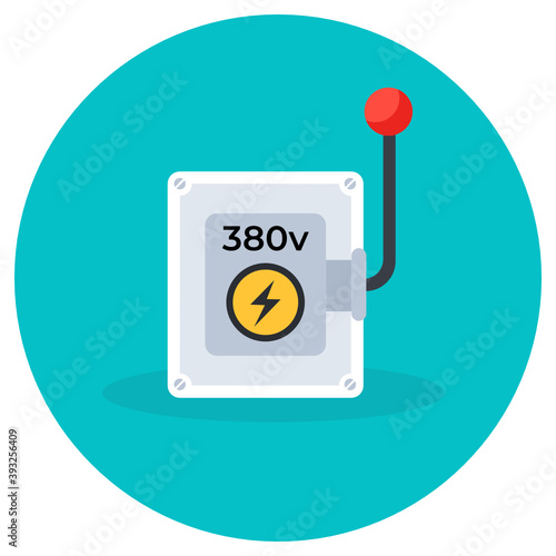 
Ammeter icon, voltmeter flat vector style 
