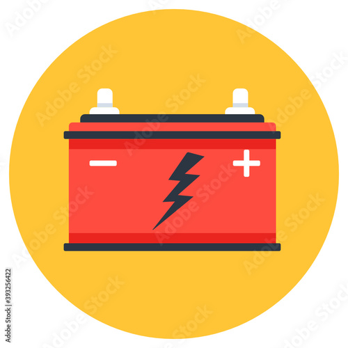 
Battery for charging purposes, an icon design of portable battery in trendy flat style 
