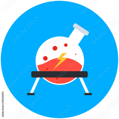 
Erlenmeyer chemical flask, concept of chemical experiment icon
