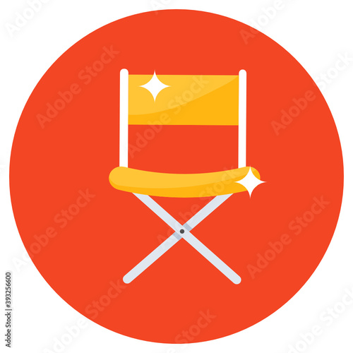 
Side to side folded chair, director chair icon
