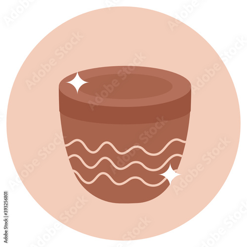 Musical bass drum, bayan tabla flat icon