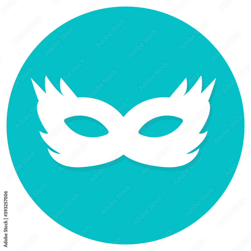 Masquerade icon in flat style, party decorative mask
Masquerade icon in flat style, party decorative mask