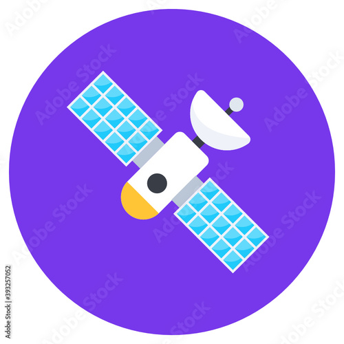 
Artificial satellite icon in flat style 
