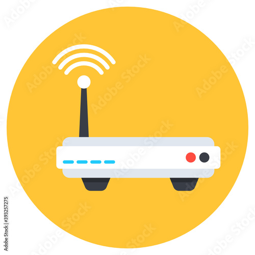 
Internet service, wireless network router in flat vector 
