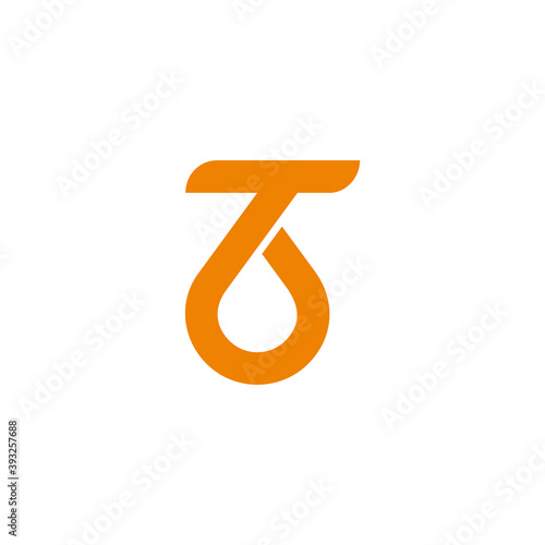 abstract letter tb simple geometric loop logo vector