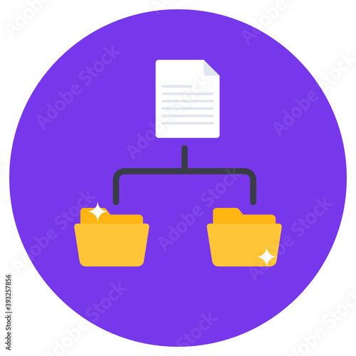  File network icon, flat rounded vector 