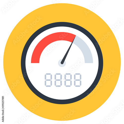 Speedometer in modern flat rounded style 