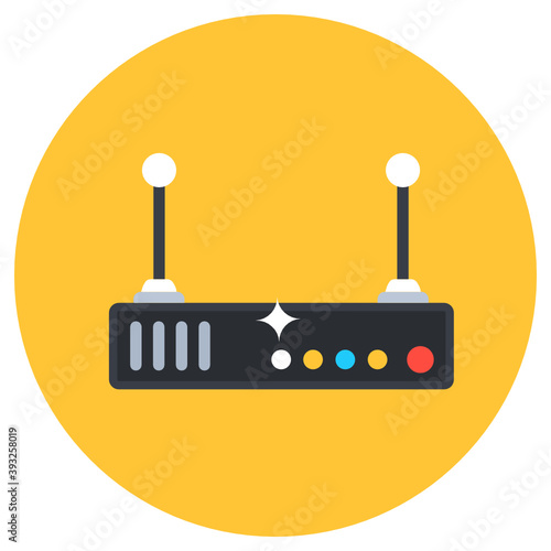 
Internet service, wireless network router in flat vector 
