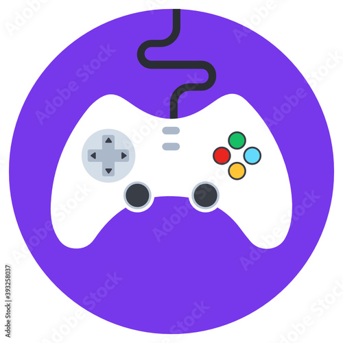 
Flat rounded icon of gamepad 
