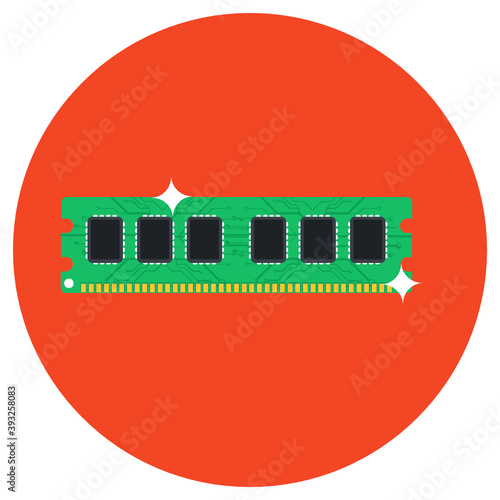 
Trendy vector style of a RAM, random access memory 
