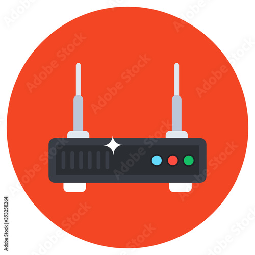 

Internet service, wireless router in flat vector 
