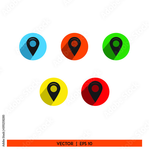 Icon vector graphic of check mark set, location pack, good for template web mobile