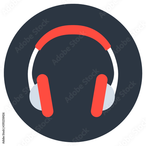 
Headphones vector style, listening audio gadget 
