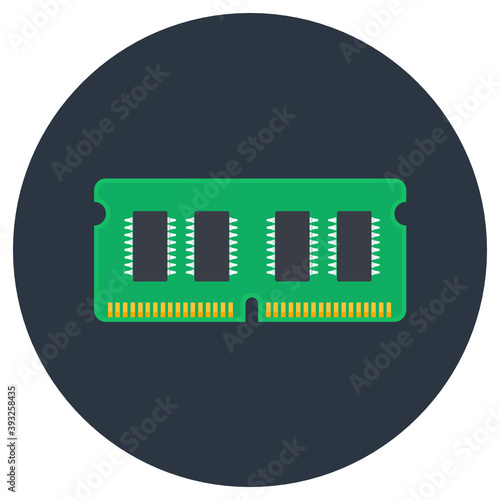 
Trendy vector style of a RAM, random access memory 
