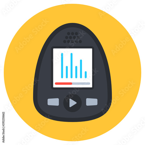 
Trendy flat rounded icon of music player 
