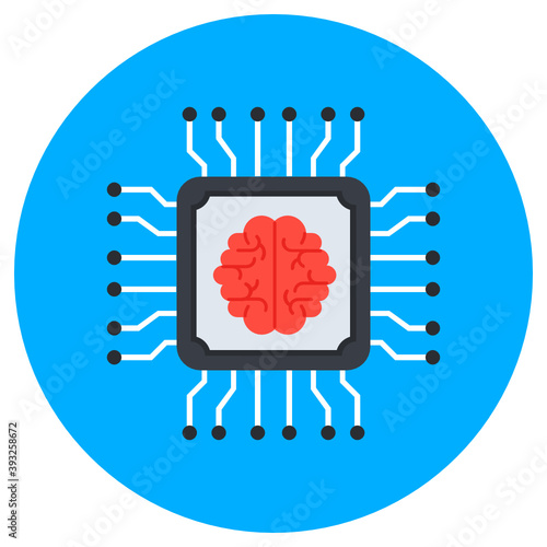 
Trendy flat rounded icon of memory chip 
