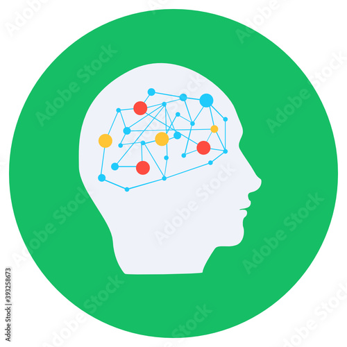 
Modern flat rounded icon of lateral thinking 
