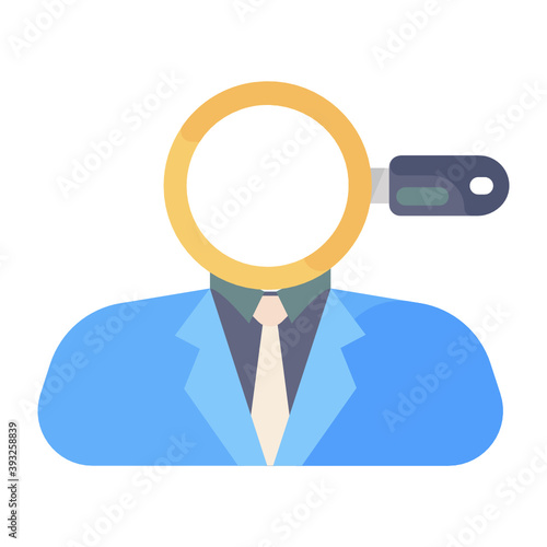 
Trendy vector of executive search, flat icon 

