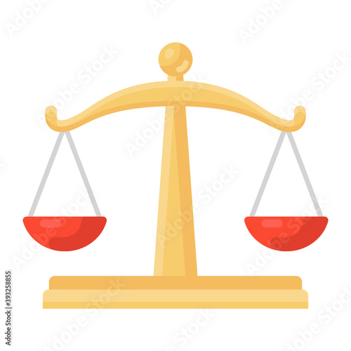 
Trendy flat icon of balance scale, equity scale
