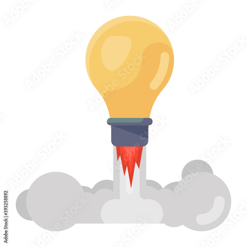 
A flat vector of idea launch in editable style 

