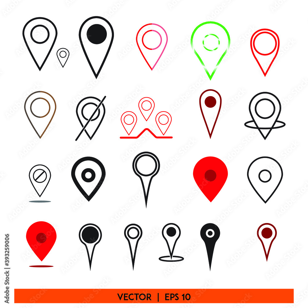 Icon vector graphic of check mark set, location pack, good for template web mobile Icon vector graphic of check mark set, location pack, good for template web mobile