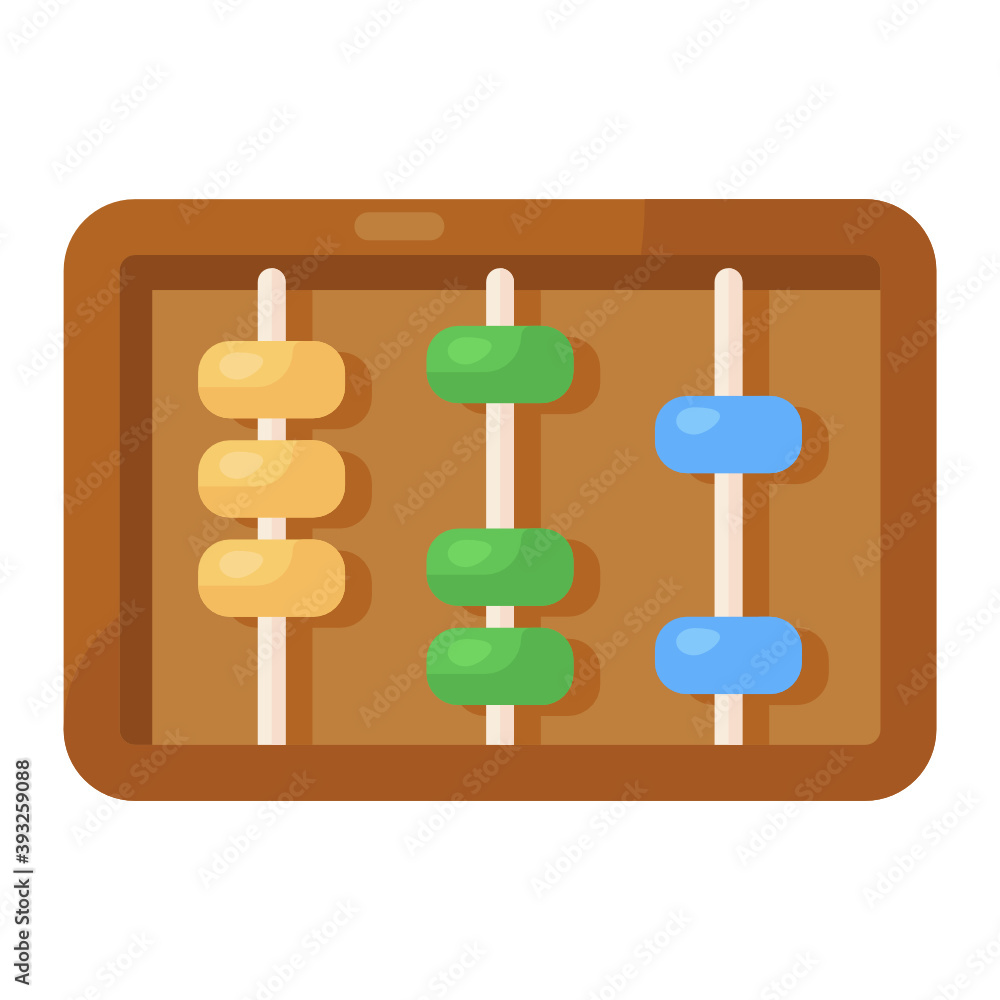 
Primary counting education, flat icon of abacus vector design 
