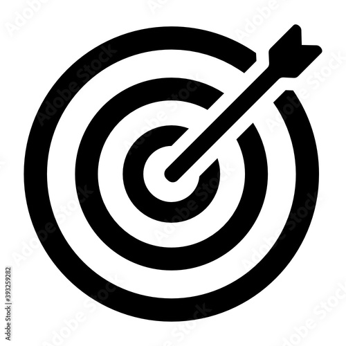 
Trendy flat icon of objective, bullseye vector 
