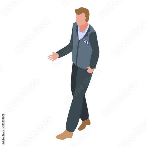 Bank man worker icon. Isometric of bank man worker vector icon for web design isolated on white background