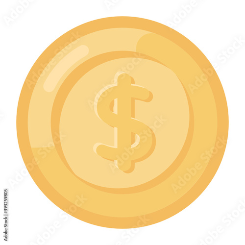  Dollar coin icon in editable style 