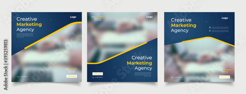 Creative marketing agency banner for social media post template 