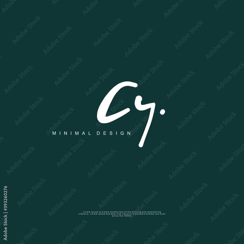 CY Initial handwriting or handwritten logo for identity. Logo with signature and hand drawn style. CY Initial handwriting or handwritten logo for identity. Logo with signature and hand drawn style.