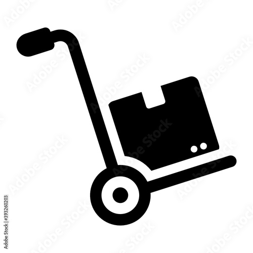 
Flat design of luggage cart icon
