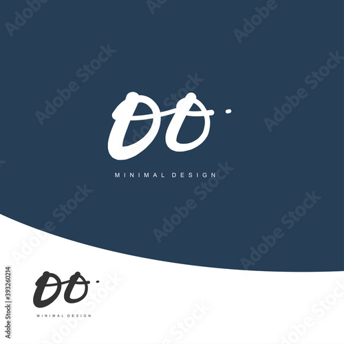 OO Initial handwriting or handwritten logo for identity. Logo with signature and hand drawn style.