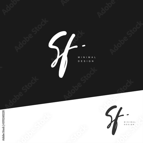 SF Initial handwriting or handwritten logo for identity. Logo with signature and hand drawn style.