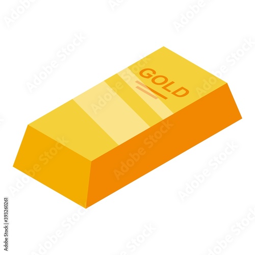 Bank gold bar icon. Isometric of bank gold bar vector icon for web design isolated on white background