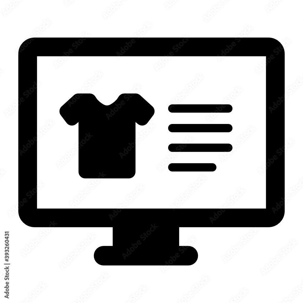 
Buy shirt online concept, trendy icon of internet shopping 
