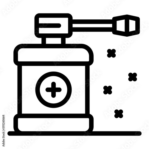 Medical spray icon. Outline medical spray vector icon for web design isolated on white background