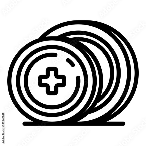 Tonsillitis disease pills icon. Outline tonsillitis disease pills vector icon for web design isolated on white background